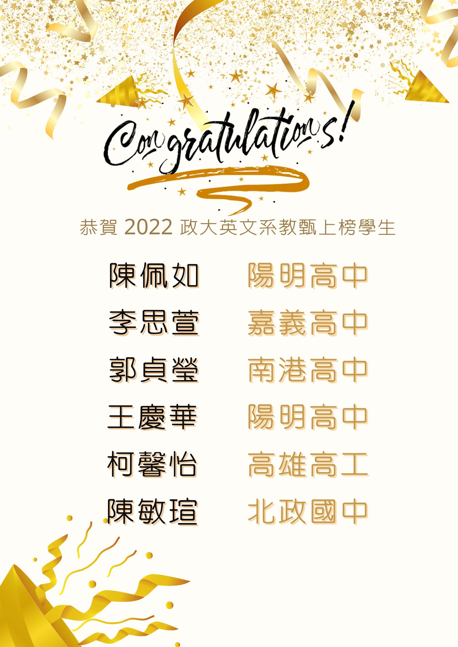 Congratulations! 6 graduates passed the teacher screening and got the offer